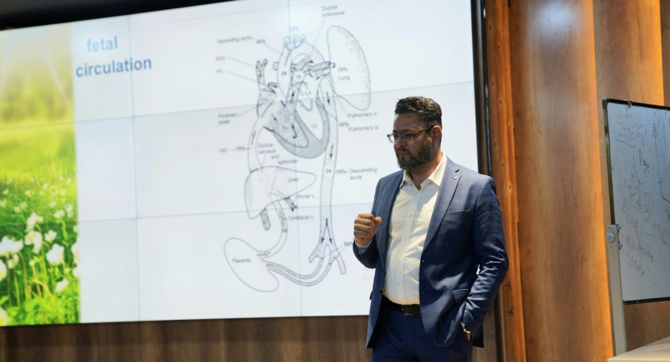 A scientific lecture presented by the Pediatrics Department faculty